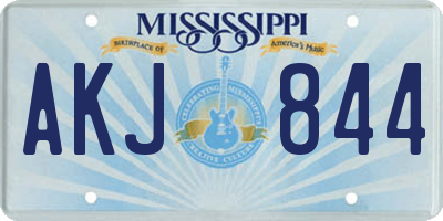 MS license plate AKJ844