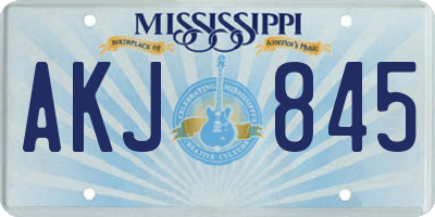MS license plate AKJ845