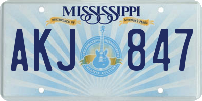 MS license plate AKJ847