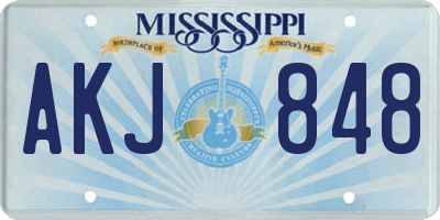 MS license plate AKJ848