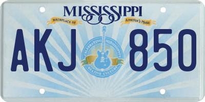 MS license plate AKJ850