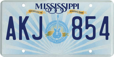 MS license plate AKJ854