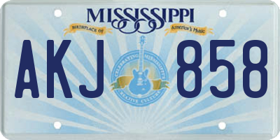 MS license plate AKJ858