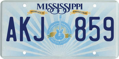 MS license plate AKJ859