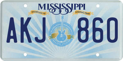 MS license plate AKJ860