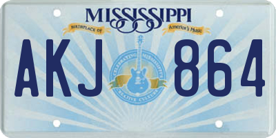 MS license plate AKJ864