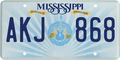 MS license plate AKJ868