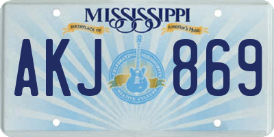 MS license plate AKJ869