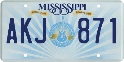 MS license plate AKJ871