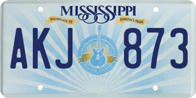 MS license plate AKJ873