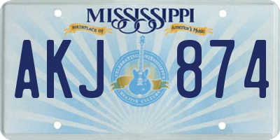 MS license plate AKJ874