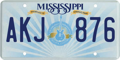 MS license plate AKJ876