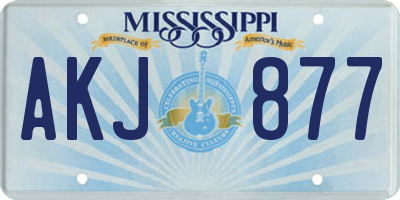MS license plate AKJ877