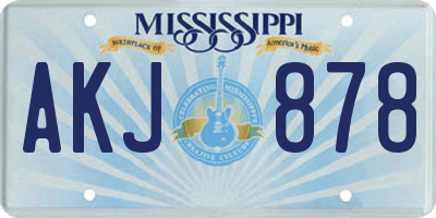 MS license plate AKJ878