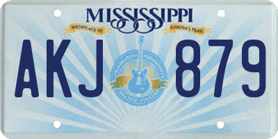 MS license plate AKJ879