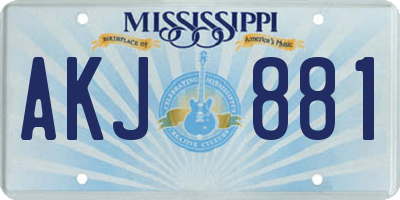 MS license plate AKJ881