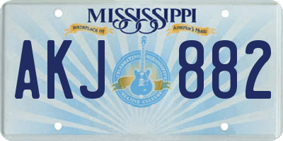 MS license plate AKJ882