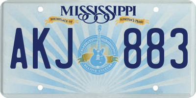 MS license plate AKJ883