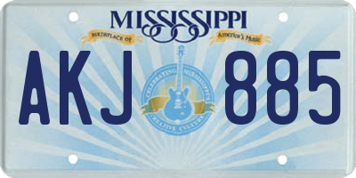 MS license plate AKJ885