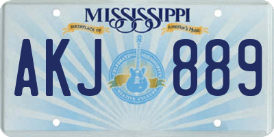 MS license plate AKJ889