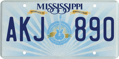 MS license plate AKJ890