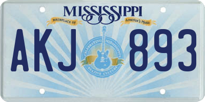MS license plate AKJ893