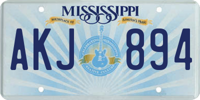 MS license plate AKJ894