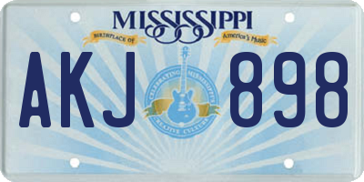 MS license plate AKJ898