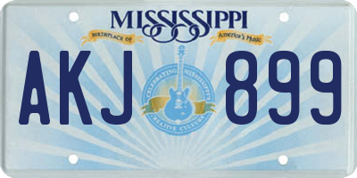 MS license plate AKJ899