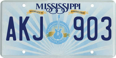 MS license plate AKJ903