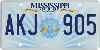 MS license plate AKJ905