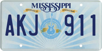 MS license plate AKJ911