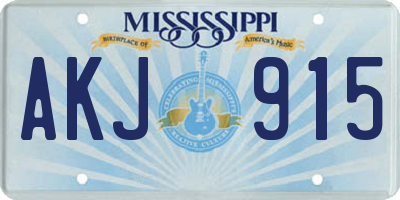 MS license plate AKJ915