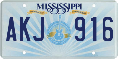 MS license plate AKJ916