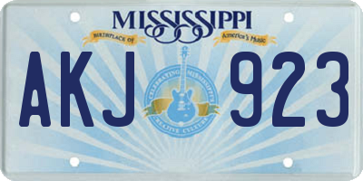 MS license plate AKJ923