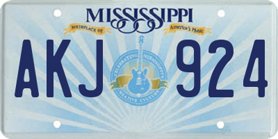MS license plate AKJ924