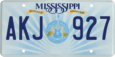 MS license plate AKJ927