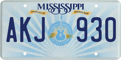 MS license plate AKJ930