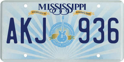 MS license plate AKJ936