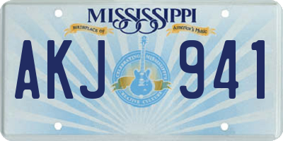 MS license plate AKJ941
