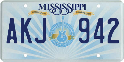 MS license plate AKJ942