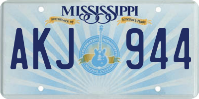 MS license plate AKJ944