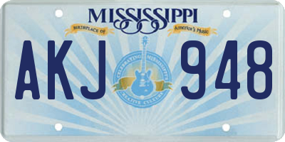 MS license plate AKJ948
