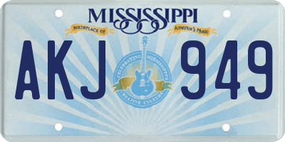 MS license plate AKJ949