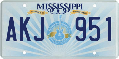MS license plate AKJ951