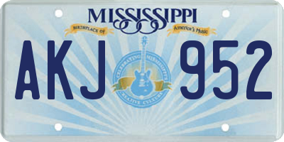 MS license plate AKJ952