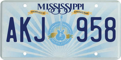 MS license plate AKJ958