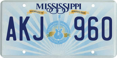 MS license plate AKJ960
