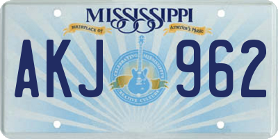 MS license plate AKJ962