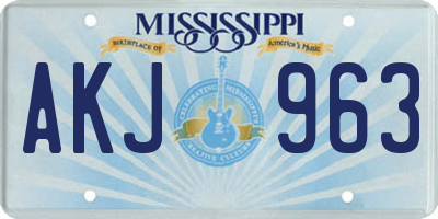 MS license plate AKJ963
